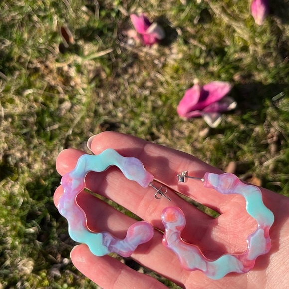 Handmade Y2K Open Hoop Earrings - Picture 1 of 16